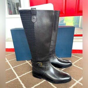 Cole Haan Women’s Cape Stretch Boots in Black Leather.